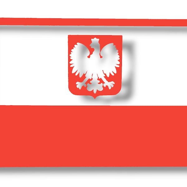 Poland Flag 5" x 3" Die-Cut Vinyl Decal Sticker for Auto, Boats, Walls, Laptop and More