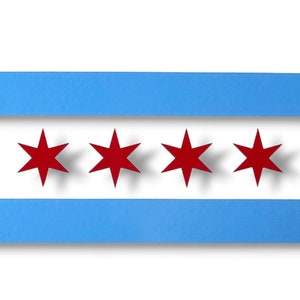 Elegante adesivo in vinile fustellato con bandiera di Chicago da 6" per auto, barche, pareti, laptop e altro ancora, durata di 5 anni