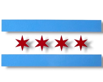 Chicago Flag Die-Cut Vinyl Decal, 6" Waterproof Sticker