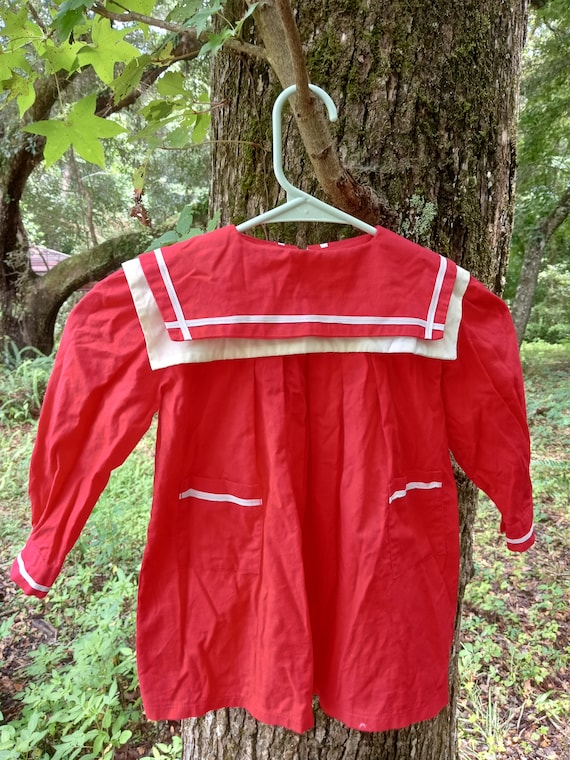 vintage red sailor collar - Gem