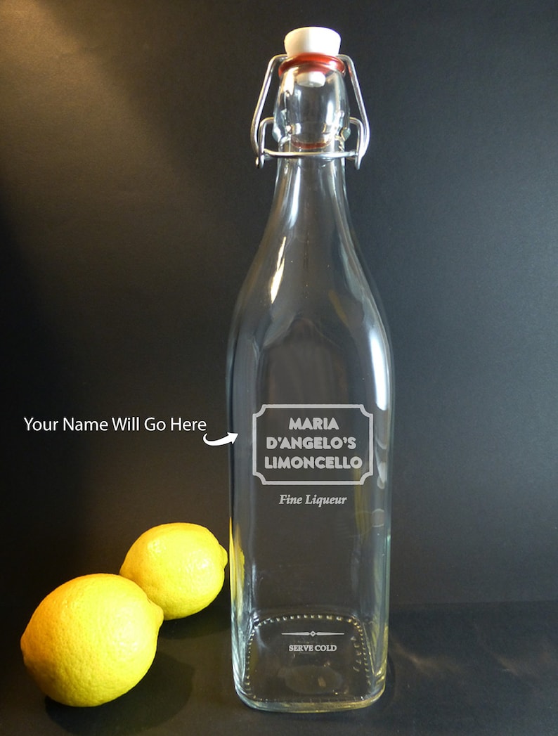 Limoncello Bottle 33oz Glass Swing Top Bottle Personalized Etsy