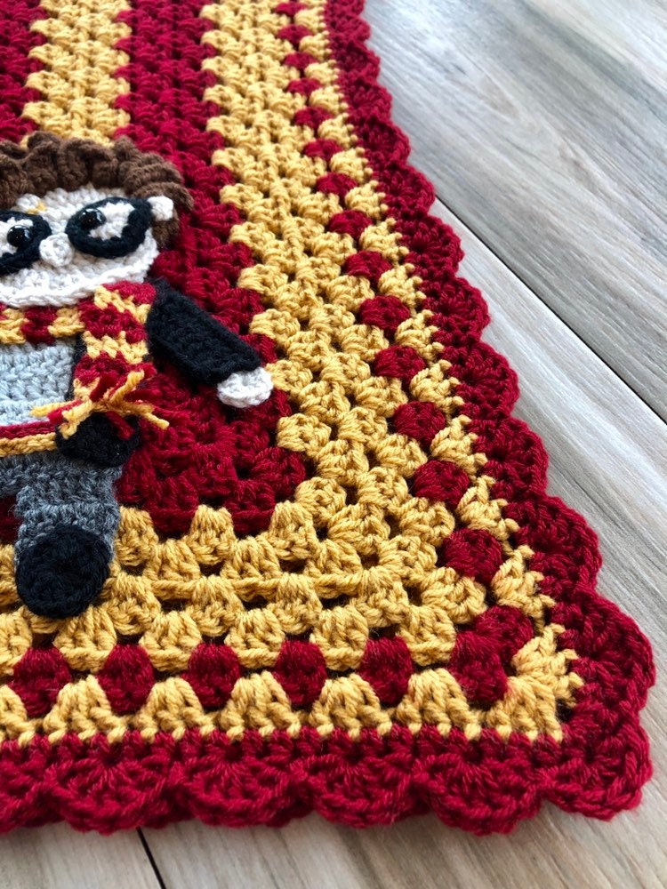 Couverture de tour Harry Potter faite à la main Gryffondor Lap Throw