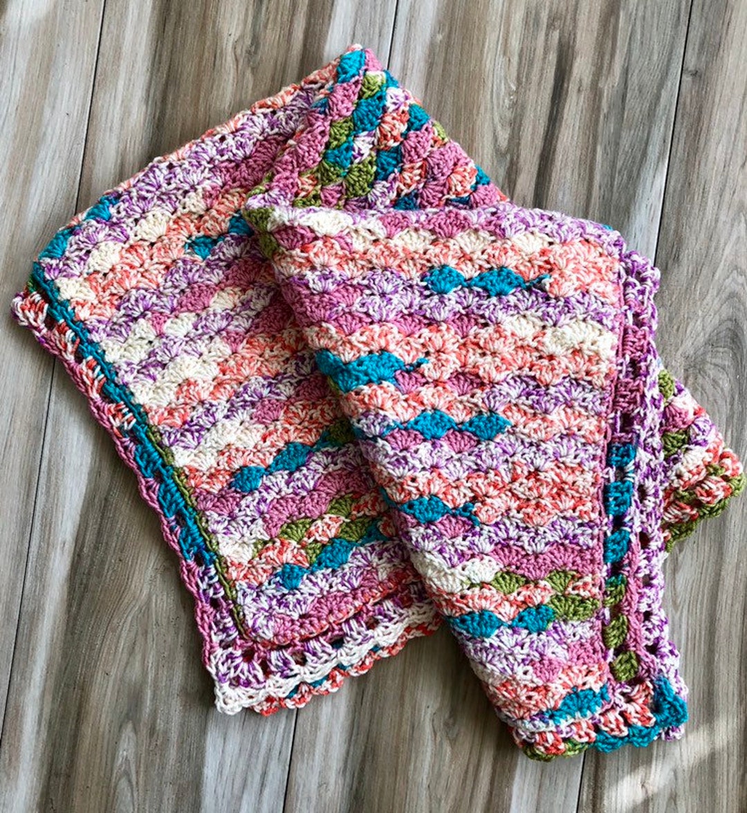 Handmade Baby Blanket Sherbet Stripes Crocheted Receiving Blanket Gifts for Baby Etsy