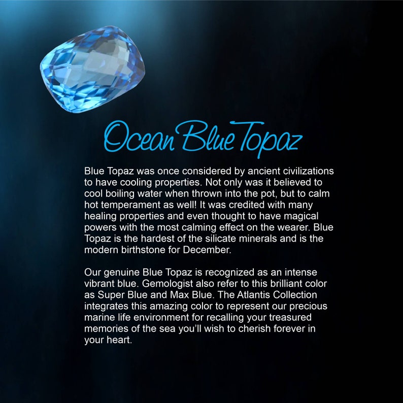 Beautiful Mermaid Necklace Wears a Diamond Pendant Ocean Blue Topaz /& 18 Chain
