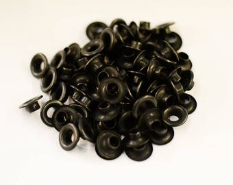 Size #00 Black Corset Grommets, Pack of 48