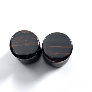 1/2&quot; 12mm Stone Plugs Mahogany Obsidian Plugs Volcanic Glass 12M