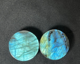 1 1/4" 32mm Labradorite Stone Plugs Gauges Plugs and Tunnels Body Jewelry 30-34BB