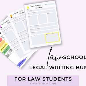 Law School Student | Law School Legal Writing Bundle Organize your law school writing assignments | law school notes | law school planner