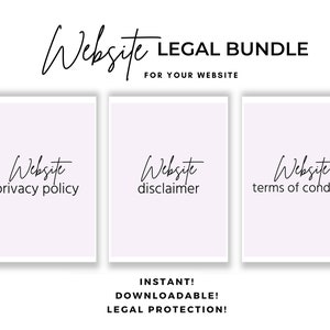 Website Legal Bundle | Legal Forms | Website Privacy Policy | Website Disclaimer | Website Terms of Conditions | Blog legal | legal contact