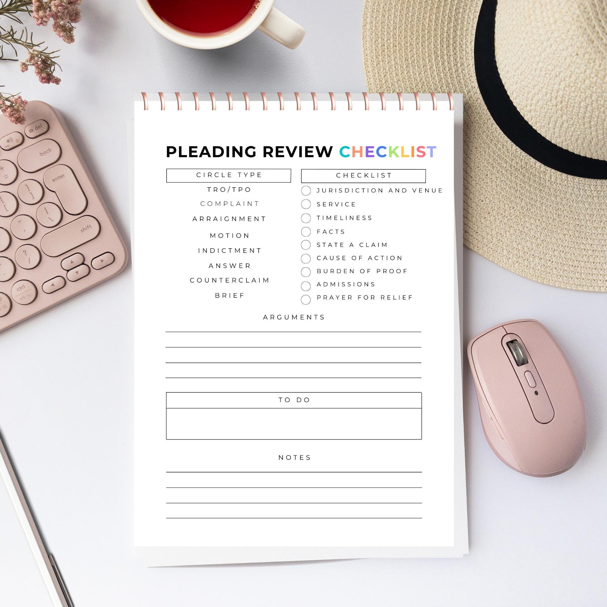 Pleading Review Checklist – 50-Page Notepad for Lawyers