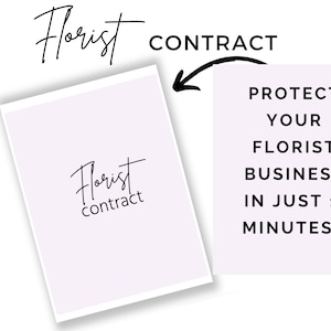 Florist Contract | Florist Contract Template | Floral Contract | Floral Contract Template | Florist Business | Floral legal forms | Contract