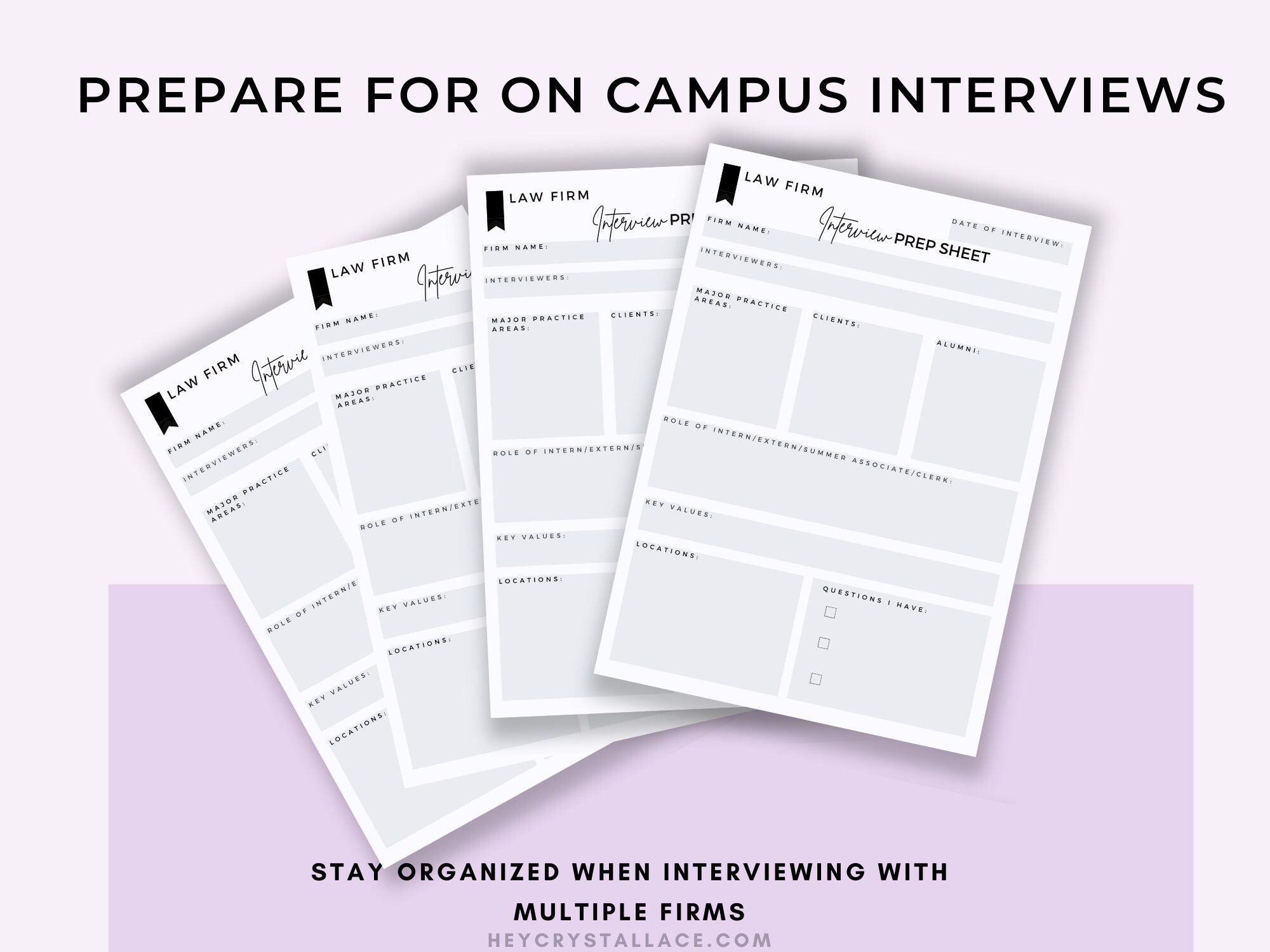 Law Student | Law School Interview Prep Sheet | Law Student | for Law ...