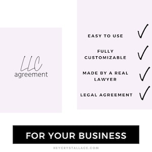 LLC Operating Agreement for Business Owners | Single member LLC Contract