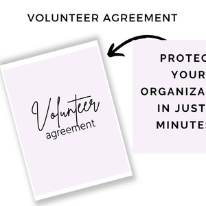 Volunteer Agreement | volunteer agreement template | volunteer contract | volunteer contract template | unpaid volunteer agreement