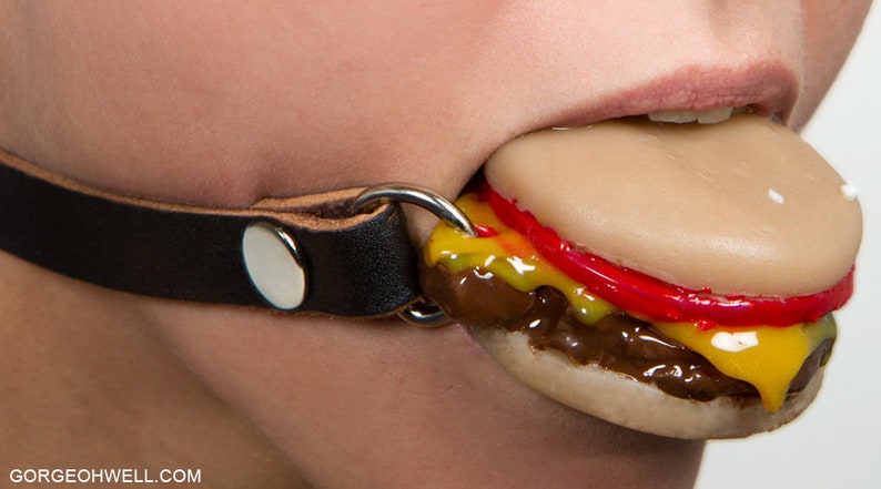 Silencing Slider Cheeseburger Ball Gag image 3