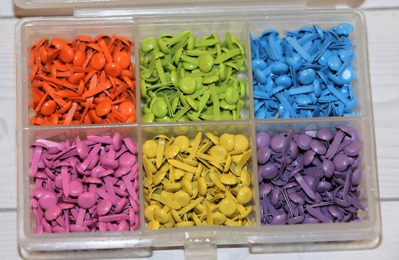 The Paper Studio Bright Colored Assorted Mini Round Brads 100c 