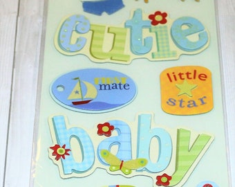 It's A Boy, Baby, Cutie, Toys, Little Star, K&Company, Adhesive Chipboard, Dimensional Stickers, Scrapbooking, Cards, Collage,(K19)