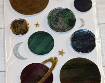 Outer Space, Planets, Moon, Stars, Solar System, 3-D La Petites Stickers, The Paper Studio, Scrapbooking, Cards, College, Projects, (tps366)