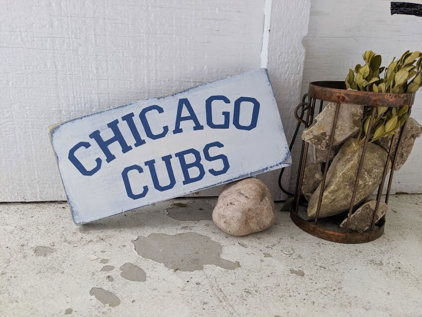 CHICAGO CUBS Wood SIGN | Chitown | Go Cubs Go | Rustic Baseball Sign ...