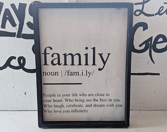 FAMILY Defined sign | Wood sign for home / dictionary / farmhouse style / rustic / home decor