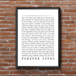 FOREVER YOUNG Poster | Bob Dylan Lyrics | Song Lyric Prints | Wall Art ...