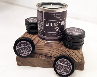 WOODSTOCK '69 CANDLE | Patchouli | Nag Champa | parasoy wax blend | peaceful aroma | dad gift | earthy scent | home life