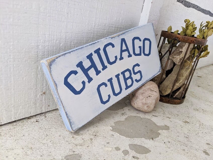 CHICAGO CUBS Wood SIGN | Chitown | Go Cubs Go | Rustic Baseball Sign ...