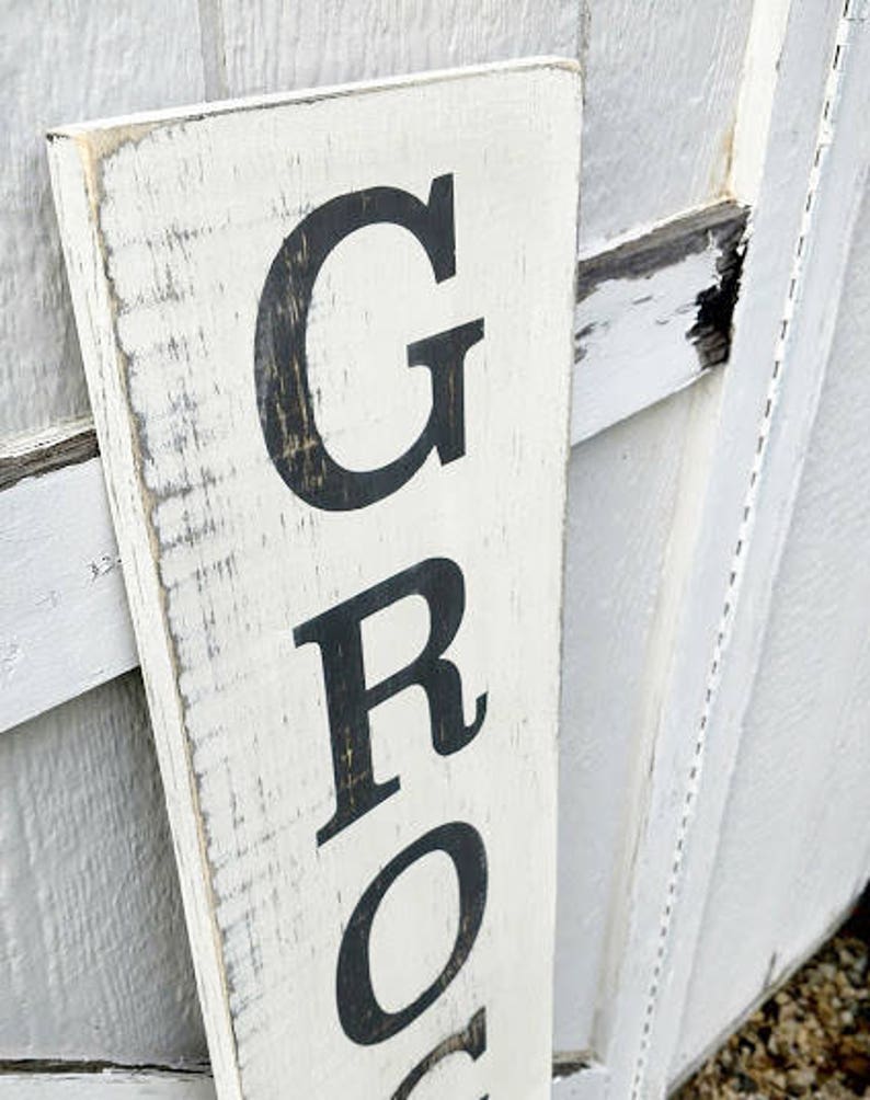 GROCERY sign wooden sign farmhouse style kitchen decor rustic handmade vintage decor