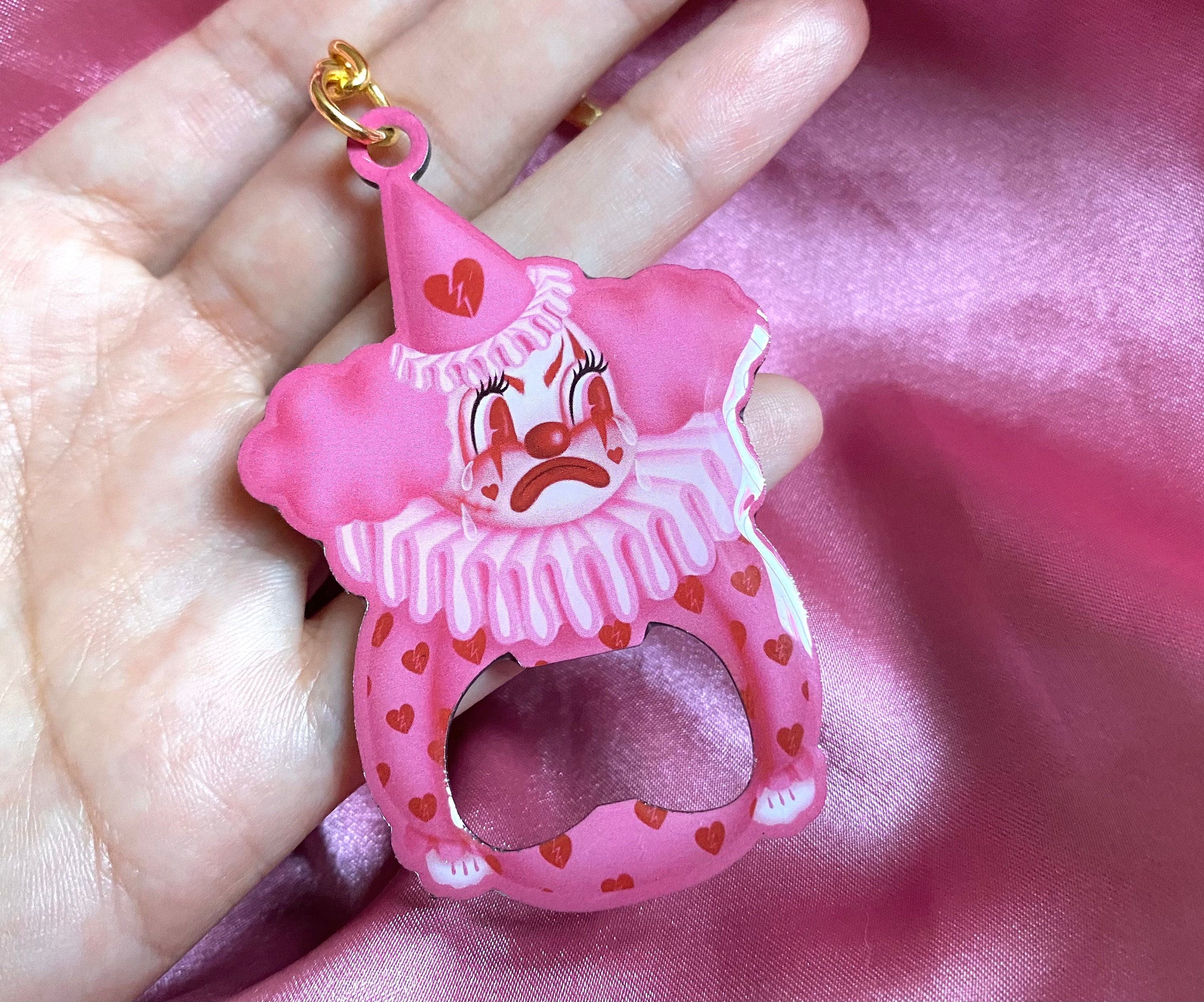 Valentine Poopywise the Clown Bottle Opener Keychain