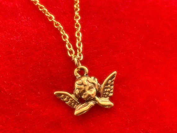 Gold Cherub Necklace - Etsy