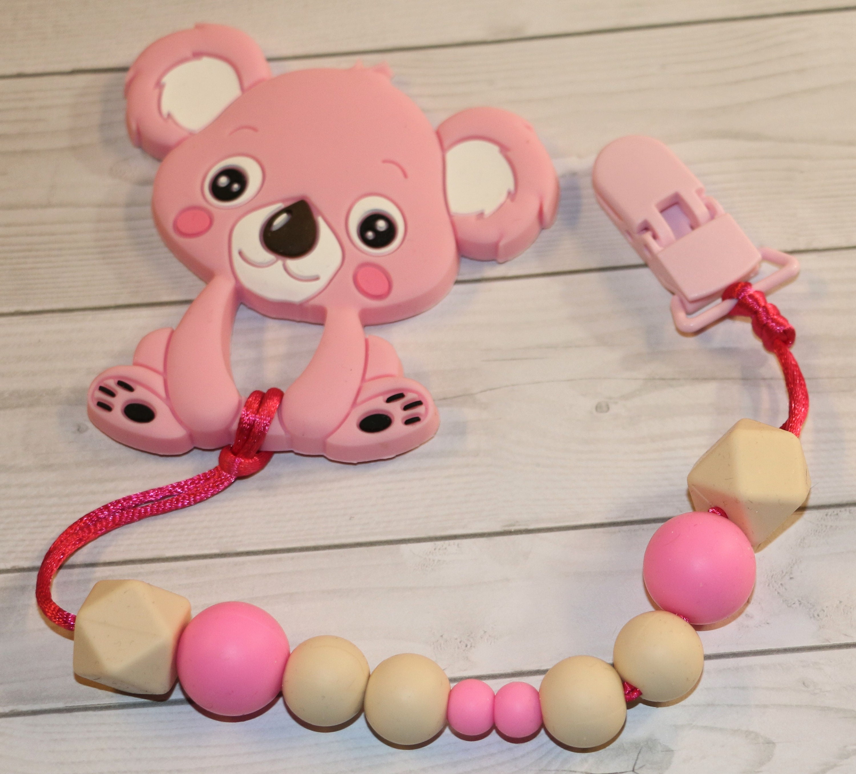 Koala Bear Pacifier Clip with Silicone Toy/Beads Silicone Etsy