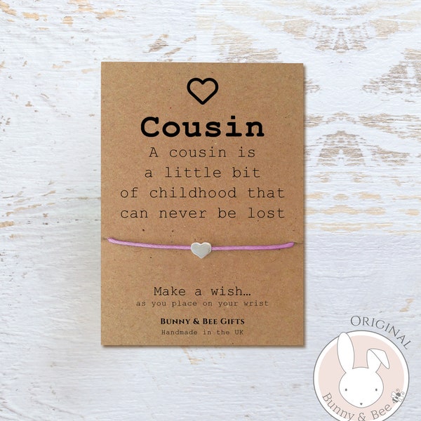 COUSINS BIRTHDAY CARD, Gifts For Cousin,Wish Bracelet, Thinking Of You Present, Wedding Day Gift, Sending Love Card, Special Presents,