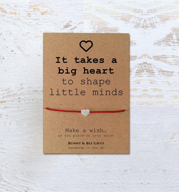 Nursery Staff Gifts, Wish Bracelet, Special Message Card, Thank