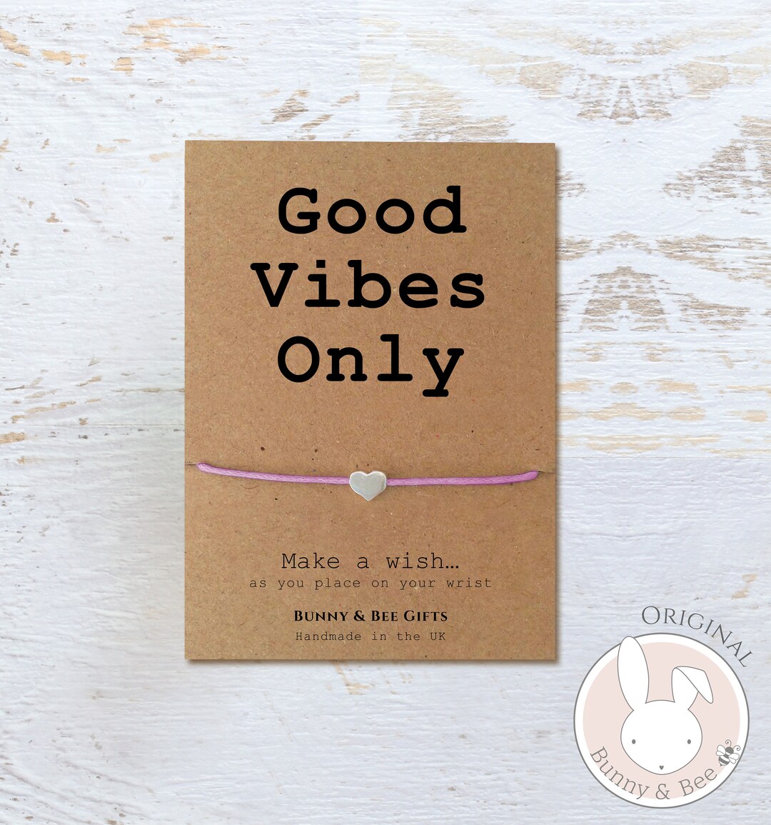 Good Vibes Only Gift,wish Bracelet, Friends Positive Card, Good Luck