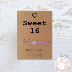 SWEET 16 GIFT, 16th Birthday Wishes Card, Special Daughter 16 th Present, Friendship Bracelet, Niece, Friend, Granddaughter, Cousin,Friends image 1