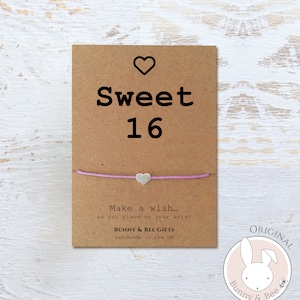 Regalo de 16 años, tarjeta de 16 cumpleaños, regalo especial para hija por su sexagésimo cumpleaños, pulsera de la amistad, regalos para sobrina, amiga, nieta y prima.