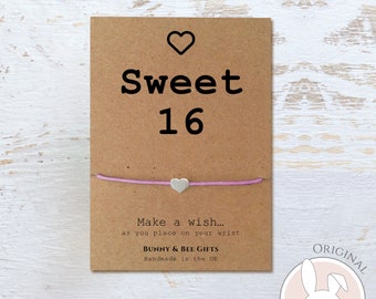 SWEET 16 GIFT, 16th Birthday Wishes Card, Special Daughter 16 th Present, Friendship Bracelet, Niece, Friend, Granddaughter, Cousin,Friends.