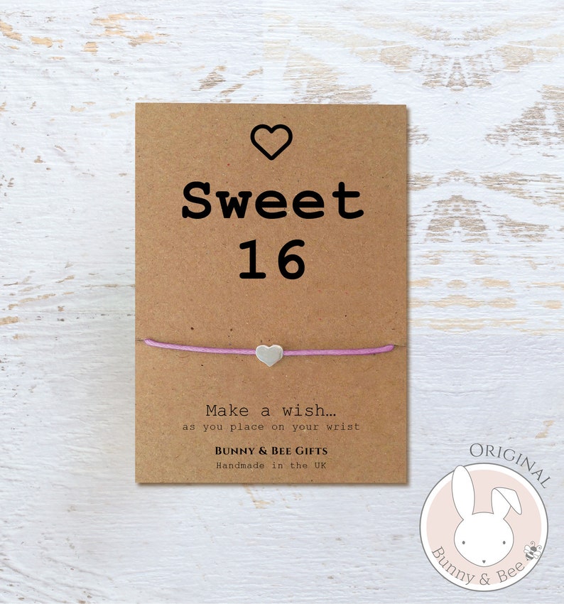 SWEET 16 GIFT, 16th Birthday Wishes Card, Special Daughter 16 th Present, Friendship Bracelet, Niece, Friend, Granddaughter, Cousin,Friends image 1