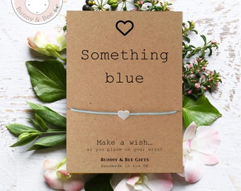 ALGO ENCANTO AZUL, Pulsera de deseos, Regalos del día de la boda de la novia, Regalo especial para la hija, Regalo de la novia, Novia para ser regalos, Mejores deseos