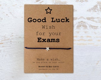 EXAM GOOD LUCK, Wish Bracelet, Gsce Exams, Best Of Luck Cards For Friend, Exam’s Card For Daughter, Niece Sending Lots Of Luck, Lucky Charm.