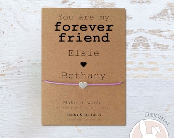 You’re My Forever Friend Gift, Best Friends Birthday Gift, Personalised Name on Card, Party Bag,Leaving School Present, Friendship Bracelet
