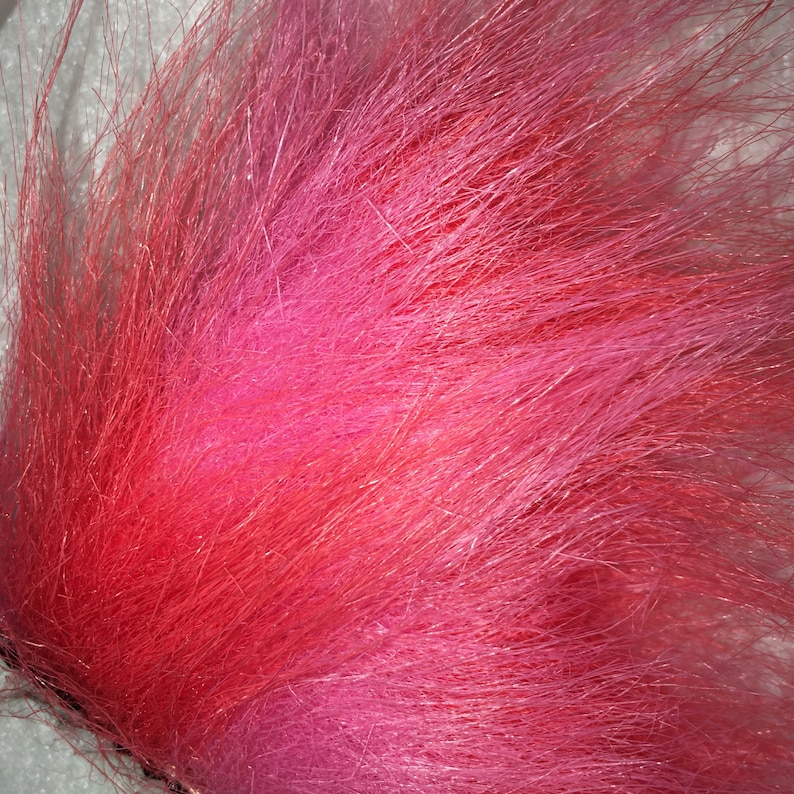 faux-fur Cheshire Cat Cosplay Anime Furry Kitty Costume Clip or Headband Ears Pink Cat Ears and Tail12 SET Combo Clip-on or Elastic Tail