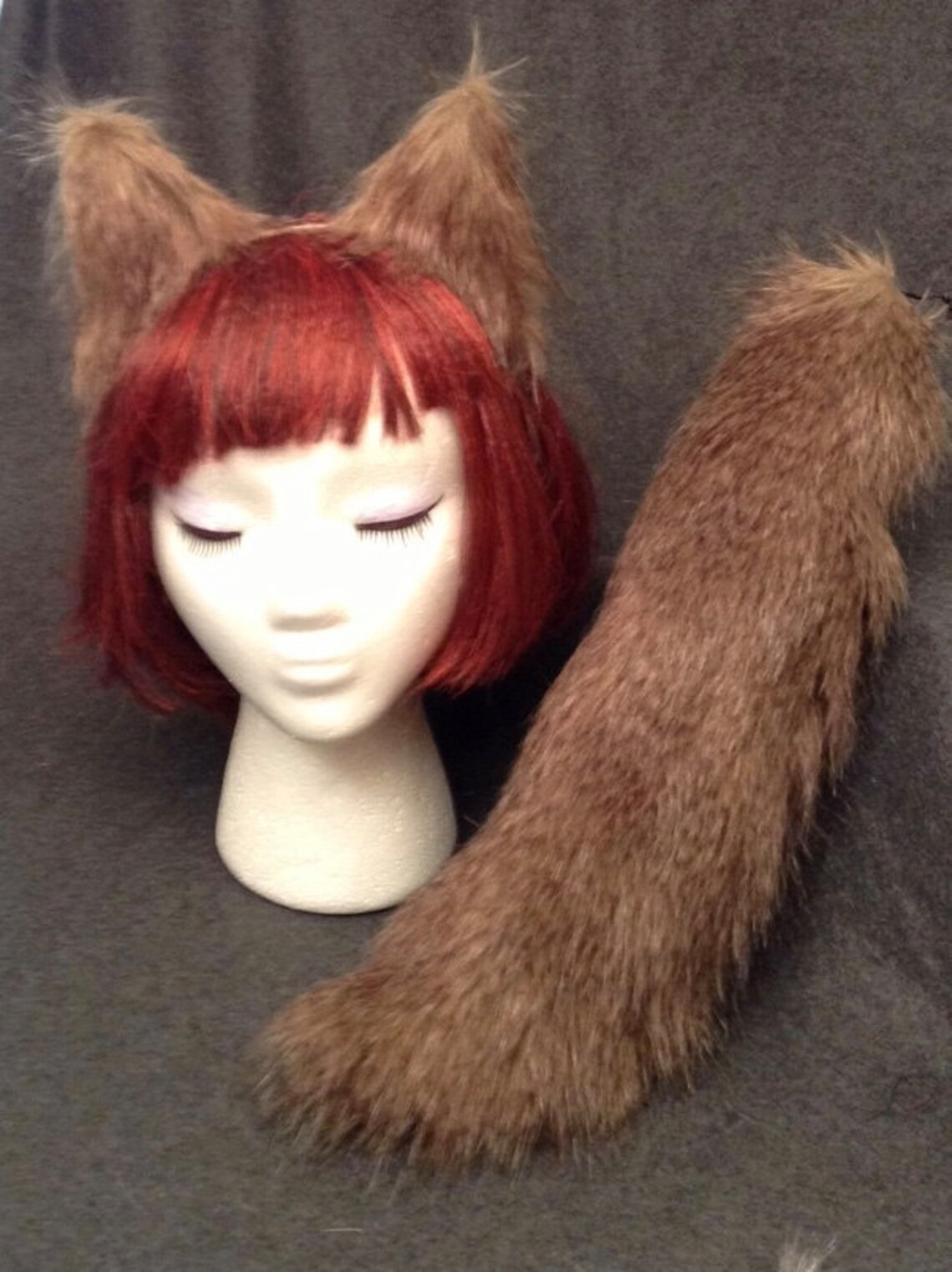 Wolf Ears and Tail/13 SET Lt.Brown Clipon or Elastic Etsy