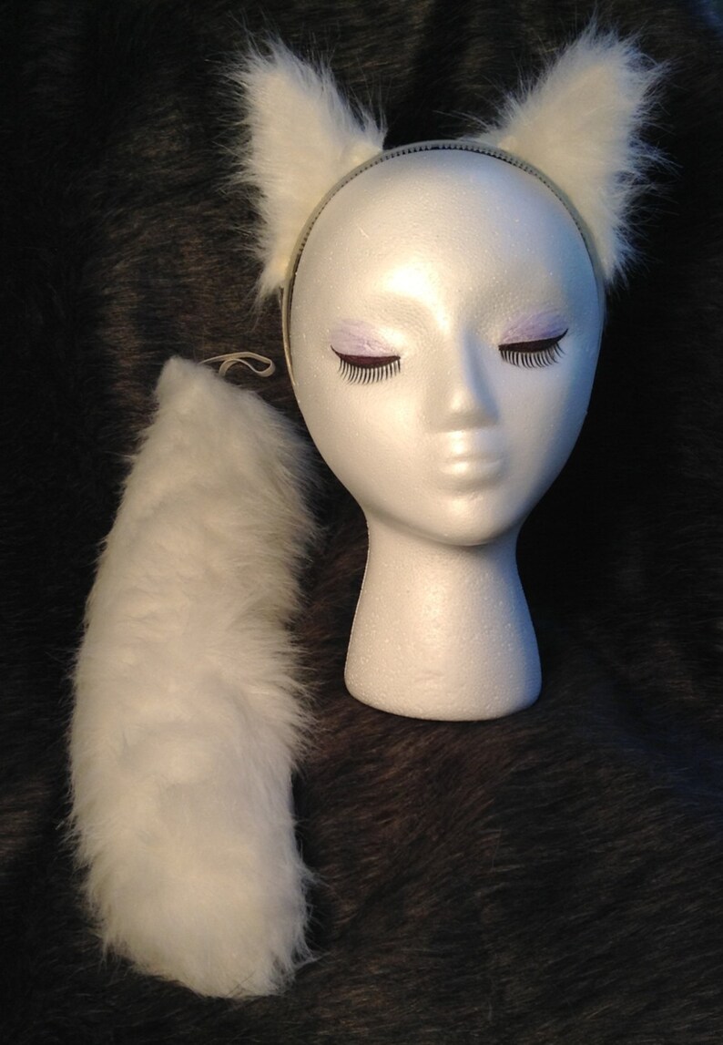 Arctic Wolf Fox Ears & Tail/17 Set in Winter White Soft | Etsy