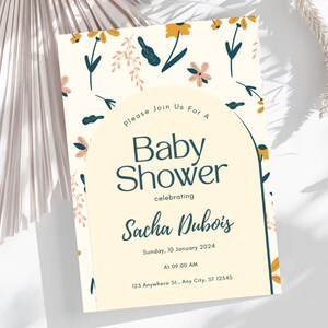 Invito per baby shower, inviti per seminatori modificabili Digital Canva, regalo per la nuova mamma, biglietti per baby shower modificabili online