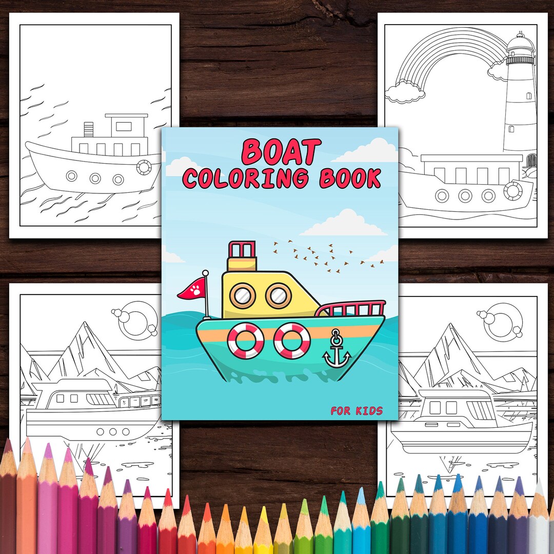 Boat Coloring Book Bundle - Etsy