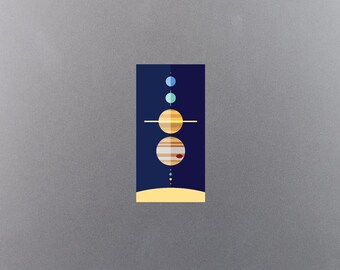 Sticker Planets To Scale vinyl sticker