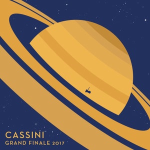 Vinylsticker: Cassini Grand Finale-patch, vernieuwde ruimtemissiepatch