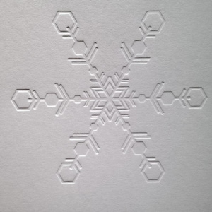 Tarjeta de Navidad/invierno, copo de nieve, impresión tipográfica, alta calidad, hecha a mano