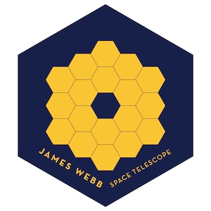 Sticker vinyle jaune miroir pour télescope spatial James Webb